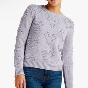 Splendid Women's Long Sleeve Daphne Bobble Heart Sweater Size XS